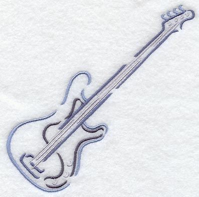 Machine Embroidery Designs at Embroidery Library! - Color Change - C2723 Guitar Embroidery, Sewing Machine Embroidery, Bead Embroidery Tutorial, Embroidery Library, Quilting Crafts, Embroidery Tutorials, Learn To Sew, Bass Guitar, Beaded Embroidery