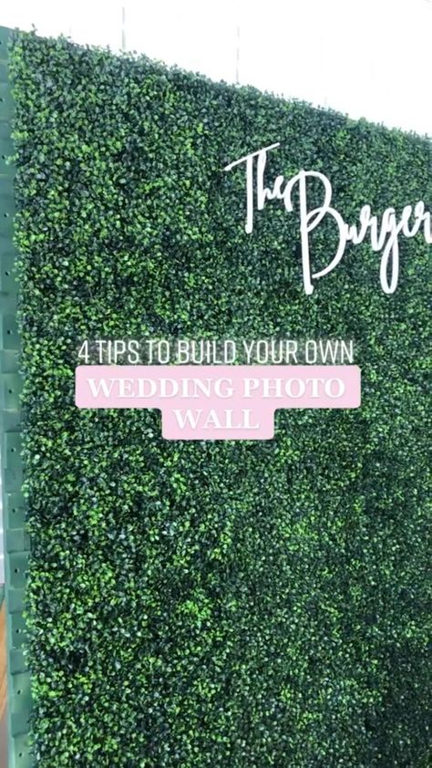 Build Wedding Backdrop, Bridal Diy Decorations, Free Standing Greenery Wall, Diy Event Backdrop Ideas, Greenery Photo Wall Wedding, Homemade Wedding Backdrops, How To Make Greenery Backdrop, Diy Wedding Greenery Backdrop, Greenery Wedding Photo Backdrop