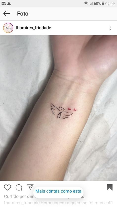 Memorial Small Tattoos Simple, Angel Memorial Tattoos, Mini Angel Tattoo, Ectopic Pregnancy Tattoo, Tato Snake, Tato Star, Tiny Angel Tattoo, Tato Set, Couple Tato