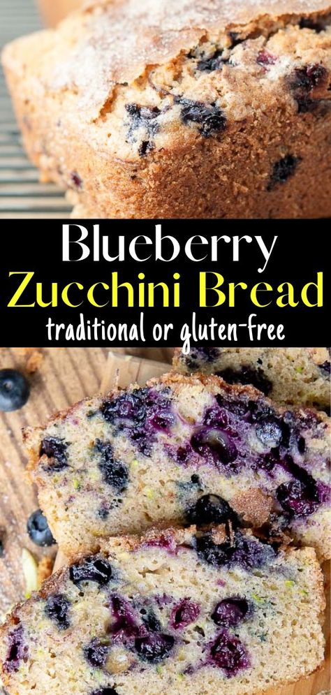 Cake Mix Zucchini Recipes, Dairy Free Gluten Free Lunches, Gluten Free Zucchini Blueberry Muffins, Gluten Free Zucchini Dessert Recipes, Zucchini Baking Recipes Gluten Free, Gluten Free Zucchini Cheese Bread, Zucchini Bread With Blueberries, Berry Zucchini Bread, Blackberry Zucchini Bread Recipes