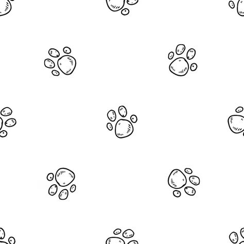 Premium Vector | Vector seamless pattern hand drawn paw doodle. sketch style icon. decoration element. isolated on white background. flat design. vector illustration. Paw Doodle, Pet Branding, Socks Pattern, Sketch Style, Doodle Sketch, Sock Patterns, Cat Paws, Design Vector, Flat Design