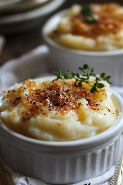 A top view of creamy Truffle Parmesan Mashed Potatoes on a plate, showcasing the savory flavor and smooth texture of this delightful side dish, perfect for any meal. Garlic Truffle Mashed Potatoes, Parmesan Crusted Mashed Potatoes, Michelin Star Mashed Potatoes, Parmesan Mashed Potatoes Recipe, Truffle Mashed Potatoes Recipe, Decadent Mashed Potatoes, Recipes With Truffle Salt, Recipes Using Instant Mashed Potatoes, Recipes Using Truffle Oil