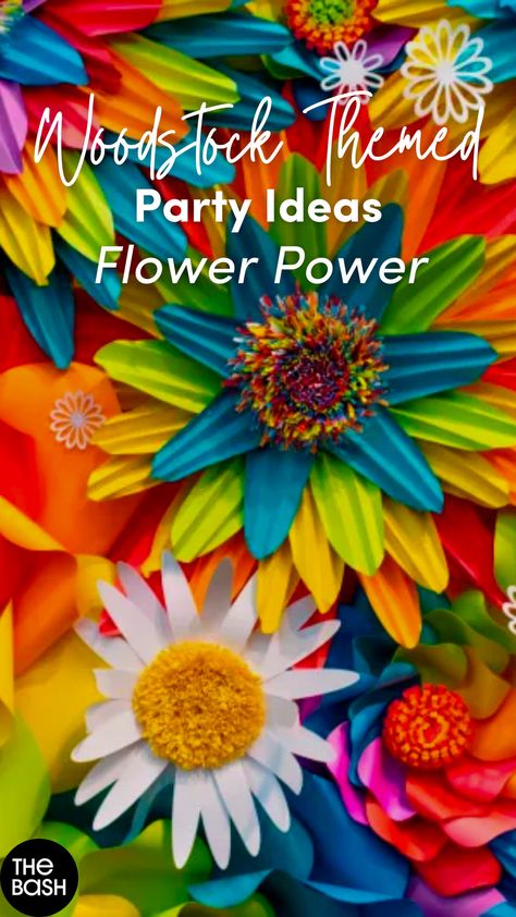 Get ready to celebrate the spirit of peace, love, and rock 'n' roll in true Woodstock style! ☮️ Find Woodstock themed party ideas like Flower Power Decor and more by clicking here! 🎉 #thebash #Woodstockthemedparty #Woodstockaesthetic #Woodstockoutfits #Woodstockfashion #hippieparty #hippietheme #hippie #tiedyeparty #tiedyetheme #themedparty #groovypartyideas #groovytheme #70sparty #80sparty #peaceparty #peaceandloveparty #vintageparty #vintagetheme #vintagehippie #hippieaesthetic #Woodstock Peace Decorations, Woodstock Decorations, Sixties Party Ideas, 70s Theme Centerpiece Ideas, 1970s Crafts Ideas, Woodstock 1969 Party Theme, Diy 70s Party Decorations, 1970s Party Theme Decorations, Flower Power Theme