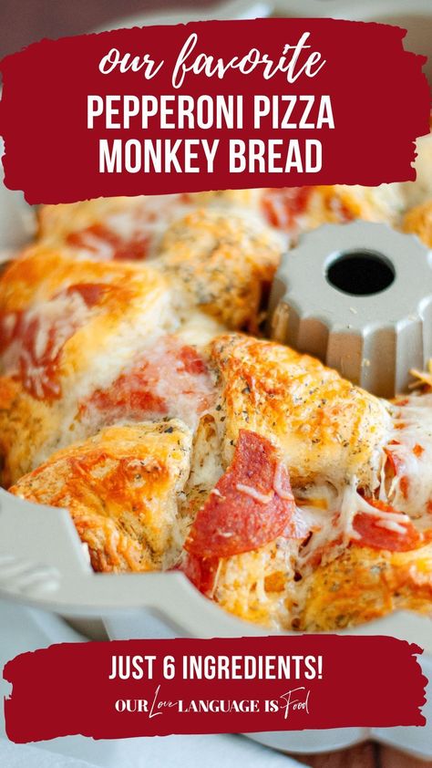 Pizza Pull Apart Bread With Biscuits Easy Recipes, Taco Monkey Bread Pull Apart, Monkey Bread Pizza With Canned Biscuits, Biscuit Pepperoni Monkey Bread, Pizza With Canned Biscuits, Appetizers Made With Canned Biscuits, Pepperoni Pizza Monkey Bread Pull Apart, Cheesy Pepperoni Monkey Bread, Recipes Using Pepperoni Slices