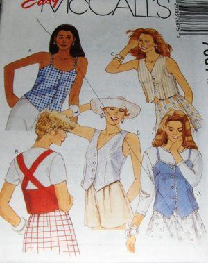 McCall's Sewing Pattern Summer Top Lined with strap variations Number 7667 Size 14,16,18 Summer Top Pattern, Tops Pattern, Lace Vest, Vogue Sewing, Mccalls Sewing Patterns, Top Sewing Pattern, Womens Sewing Patterns, Vest Pattern, Mccalls Patterns