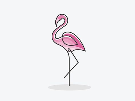 Flamingo Coloring Line Logo Flamingo Logo Design, Flamingo Outline, Flamingo Line Art, Creative Logo Ideas, Line Logo Design, Need Change, Flamingo Logo, Flamingo Tattoo, Flamingo Color