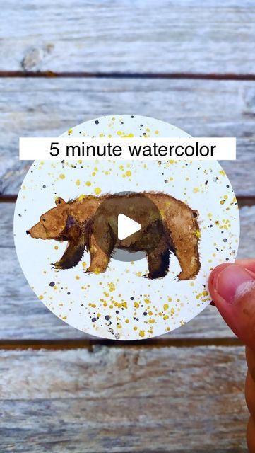 Mary Wu | Aspiring Watercolor & Flower Preservationist on Instagram: "Who likes bears? 🐻 paint quick and easy watercolor in minutes wit me 👩🏻‍🎨  🖌️full length video with directions for subscribers🖌️  California’s state animal is the California grizzly bear. I often wonder why we like bears so much…it’s because bears offer a lovely sense of warmth and protection. Toy bears have open arms, ready for a cuddle, and by design, they are always on hand to be squeezed and snuggled. This may tie back to the idea that bears are very protective, powerful animals. They care deeply about the ones they love.  Materials used: Size 1 detail brush and size 2 sable mop brush @goldenmapleart  Watercolor paper 100 percent cotton cut into circle by me Watercolor paints @grabieofficial  Gold starry set @k California Grizzly Bear, Powerful Animals, Psalm 46 1, Bear Watercolor, Bear Paintings, Art Animals, Psalm 46, Watercolor Paints, Easy Video