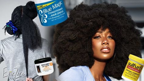 Grease For Hair Growth, Blue Magic Hair Grease Growth Mixture, Hair Growth Grease, 4c Natural Hair Care, Hair Grease, Length Retention, Natural Hair Routine, Grease Hairstyles, Burnt Hair