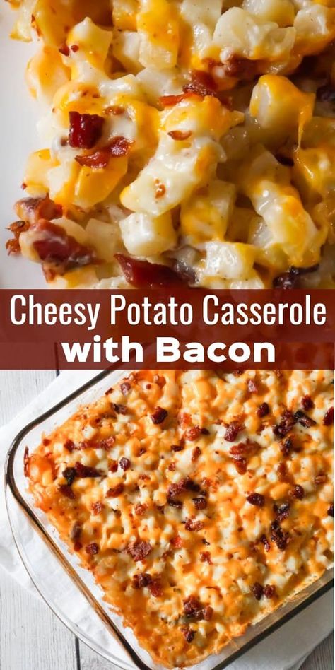 Cream Of Bacon Soup, Bacon Potato Casserole, Casserole With Bacon, Bacon Casserole, Cheesy Potato Casserole, Bacon Potato, Bacon Soup, Cheesy Potato, Hashbrown Recipes