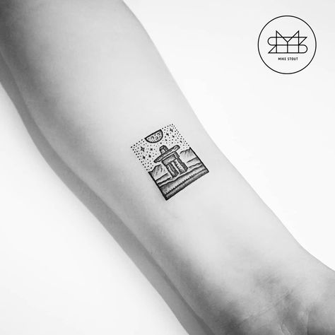 The Isolated Inukshuk' / by MIKE STOUT / 'STAMP' Design /  Forearm tattoo Inukshuk Tattoo, Inukshuk Art, Ms Tattoos, New Tattoo Designs, Simplistic Tattoos, Forearm Tattoo, Tattoo Inspo, Tattoo Idea, Stamp Design