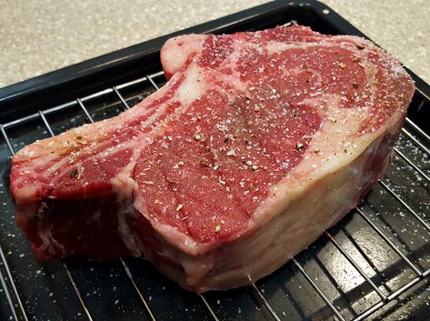 Cowboy Steak Reverse Sear - Butchers Market Cowboy Steak How To Cook In The Oven, How To Cook Cowboy Steak, Cowboy Ribeye Steak Oven, Reverse Sear Tomahawk Steak In Oven, Ribeye Oven, Cowboy Ribeye Steak Recipe, Steak On Gas Grill, Baked Brisket, Reverse Sear Steak