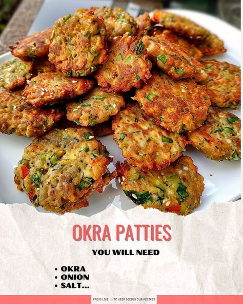 Fried Orka, Okra Patties Recipe, Okra Patties, Cornmeal Cake Recipe, Deli Recipes, Cornmeal Cake, Deli Food, Healthy Homemade Recipes, Buttermilk Biscuits