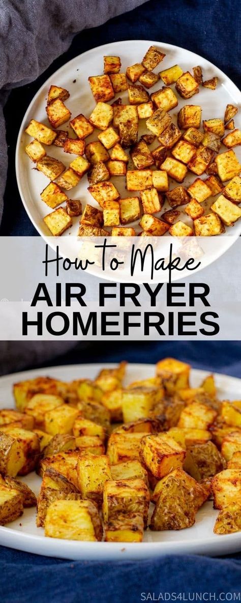 Air Fry Home Fries, Home Fries Recipe Air Fryer, Home Fries In The Air Fryer, Air Fried Home Fries, Airfryer Home Fries, Home Made Fries In Air Fryer, How To Make Fries From Potatoes In Air Fryer, Air Fried Breakfast, Breakfast Home Fries