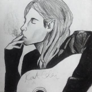 ok this was my first time using charcoal pencil so go easy on me. Go Easy On Me, Charcoal Pencil, Kurt Cobain, First Time, Pencil, Drawings