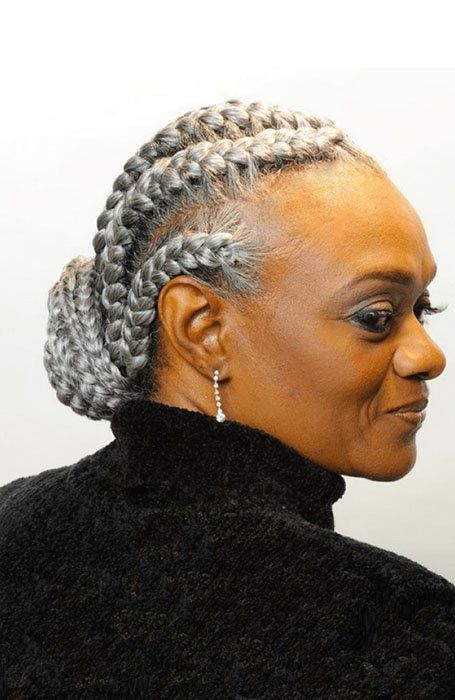 60 Youthful Hairstyles & Haircuts for Women Over 50 - The Trend Spotter Braided Hairstyles For Older Black Women Over 50, Grey Hair Braids, Youthful Hairstyles, Hairstyles For Seniors, Grey Hair Over 50, Short Hair Model, Beautiful Gray Hair, Braided Styles, French Braid Hairstyles