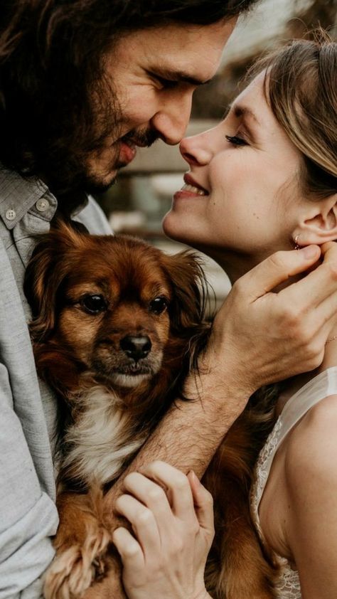 Dog Couple Photoshoot, Couples With Dogs Photography, Couple Photoshoot With Dog, Couples Photos With Dogs, Couple With Pets, Photoshoot With Dog, With Dog, Dog Family Pictures, Family Dog Photos