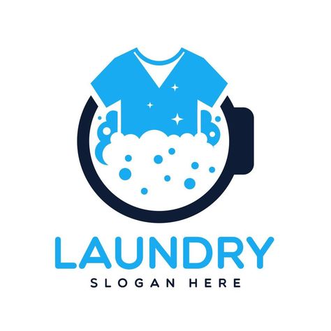 Laundry Logo Design Vector Template, Emblem, Concept Design, Creative Symbol, Icon Laundromat Logo, Laundry Logo Design, Laundry Wallpaper, Logo Laundry, Laundromat Business, Creative Symbol, Laundry Station, Laundry Logo, Queen Logo