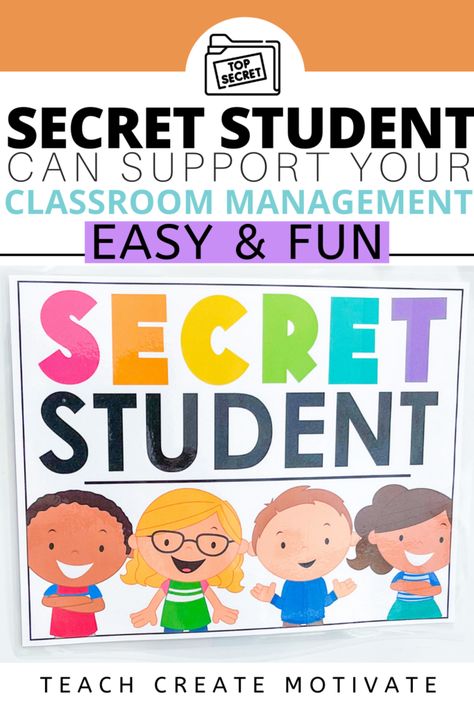 Your classroom management system can be enhanced by using secret student! A super simple and effective way to focus on positive behaviors. Mystery Student Classroom Management, Secret Student Of The Day, Secret Student, Secret Student Classroom Management, Classroom Coupons, Student Posters, Classroom Management Elementary, Effective Classroom Management, Classroom Management Plan