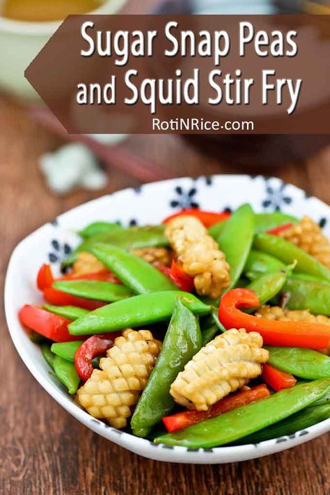 Squid Stir Fry, Cantonese Recipes, Healthy Thai Recipes, Squid Recipes, Calamari Recipes, Cantonese Food, Rice Food, Chinese Vegetables, Asian Vegetables