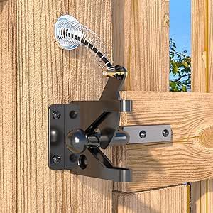 JZVXX Gate Latch with Spring Cable Pull for Fence Gate - Carbon Steel - Black,Self Locking Fence Gate Latch,Gate Latch for Wooden Fence,Fence Door Latch Sliding Gate Latch Ideas, Fence Gate Latch Ideas, Gate Latch Ideas, Metal Gate Latch Ideas, Gate Door Latch, Self Locking Gate Latch, Fence Door, Fence Doors, Gate Latch