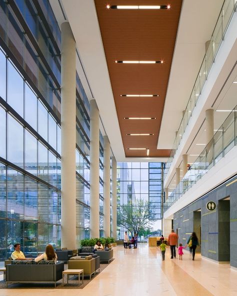 Parkland Hospital, Healthcare Interior Design, Modern Hospital, Hospital Architecture, Healthcare Architecture, Entrance Lobby, Hospital Interior, Lobby Interior, Hospital Interior Design