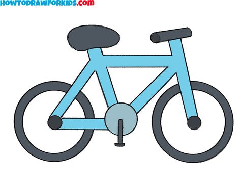 How to Draw a Bike - Easy Drawing Tutorial For Kids Bycicle Drawings Easy, Cycle Drawing Easy, Bike Line Drawing, Bike Drawing Easy, Cartoon Bike, Physical Activities For Toddlers, Scooter Drawing, Cycle Drawing, Cycle For Kids