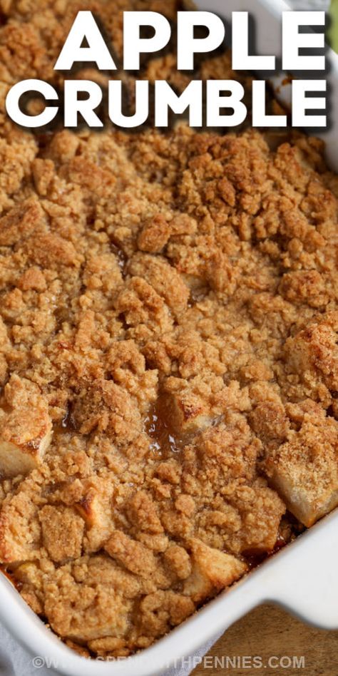 Homemade Apple Crumble is the perfect dessert to serve for Thanksgiving or Christmas. With apples, cinnamon, and a crumble topping, it’s so warm and cozy. Serve it right from the oven with a scoop of ice cream! #applecrumble #homemade #dessert #spendwithpennies The Best Apple Crumble, Best Apple Crumble Recipe, Homemade Apple Crumble, Apple Crumble Recipe Easy, Best Apple Crumble, Apple Recipes Easy Healthy, Gluten Free Apple Recipes, Apple Recipes Healthy, Apple Crumble Recipe