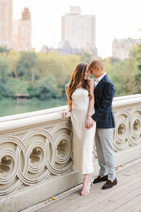 Autumn Central Park NYC Engagement Central Park Fall, Bethesda Terrace, Engagement Shoot Outfit, Nyc Engagement, Central Park Nyc, Anniversary Photoshoot, Engagement Photo Locations, Engagement Session Outfits, Engagement Photos Fall