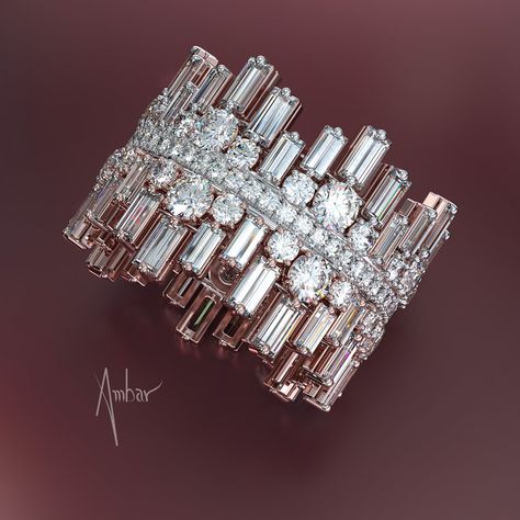 A Breathtaking Round Baguette Diamond Band from Bez Ambar