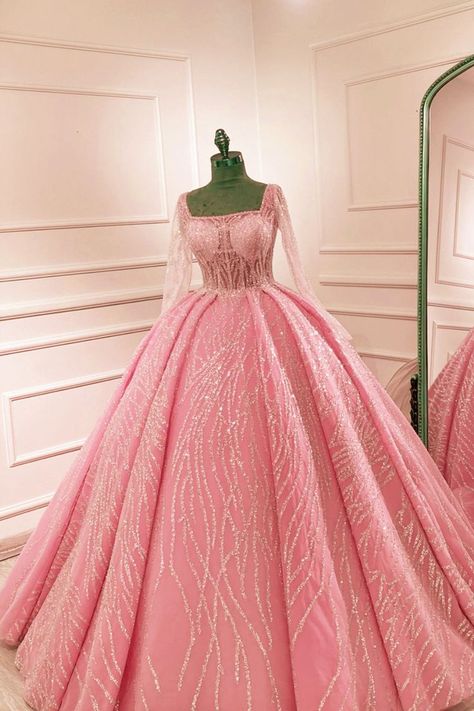 pink long sleeve wedding dresses Pink Long Sleeve Wedding Dress, Sleeve Wedding Dress Ball Gown, Boho Long Sleeve Wedding Dress, Long Sleeve Wedding Dress Ball Gown, Wedding Dresses Ball Gown Princess, Sparkly Wedding Gowns, Wedding Dress Ball Gown, Rustic Wedding Gowns, Wedding Gowns Online