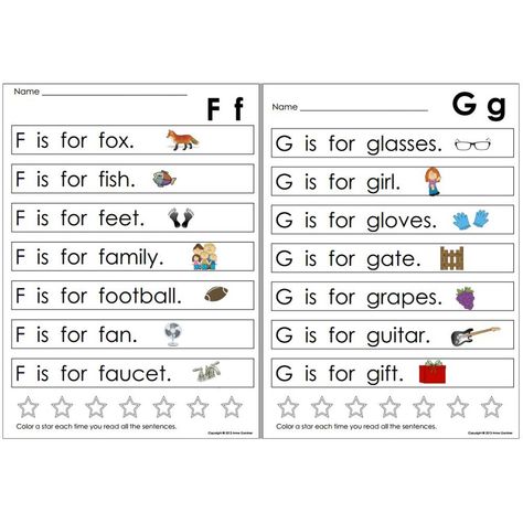 Very First Alphabet Sentences Activity Workbook Exercise Book Education BAB Alphabet Sentences, Soft G Words, Letter Recognition Kindergarten, Sight Word Booklets, Sentences Kindergarten, Word Work Kindergarten, Digraph Words, Sentence Activities, G Words