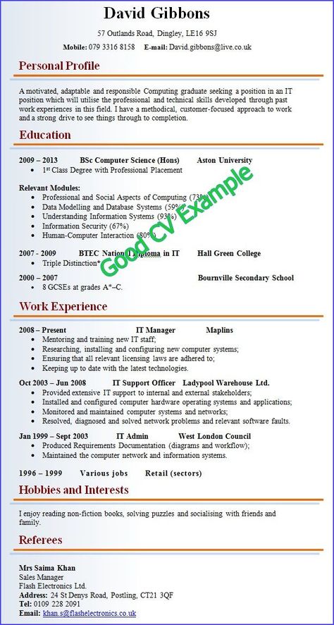 Good Cv Example, Cv Format For Job, Cv Resume Sample, Perfect Resume Example, Best Cv Template, Good Resume, Cv Example, Job Resume Format, Visual Resume