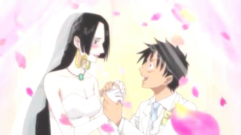 Luffy and Hancock Hancock And Luffy, Luffy And Boa Hancock, Luffy And Boa, Luffy X Hancock, Luffy And Hancock, Anime Wedding, One Piece Ship, One Piece Fanart, One Piece Luffy