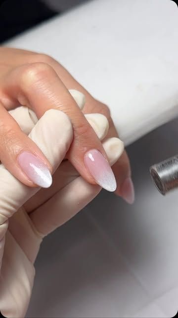 𝐍𝐀𝐈𝐋𝐒 𝐁𝐘 𝐊𝐀𝐓𝐇𝐘 on Instagram: "Ombre with cateye nails 🫶🏻

#naildesign #kathyynails #downtowntoronto #gelnail #chromenails #almondnails #nailsofinstagram #nails #nailart #ombrenails #whiteombrenails #cateyenails #velvetnails" Simple Cateye Nail, Cateye Ombre Nail, Ombre Cat Eye Nails, Nailart Cateye, Cateye Nailart, Cateyes Nails, Cateye Nails, Ombre French Tips, Velvet Nails