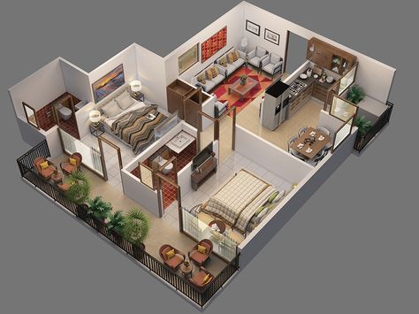 Search Images | Photos, videos, logos, illustrations and branding on Behance Small House Blueprints, Small Modern House Plans, 2bhk House Plan, Vray Render, Small House Layout, Affordable House Plans, Tiny House Loft, House Floor Design, Small House Floor Plans