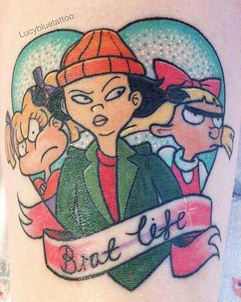 Almost Healed, Est Tattoos, Cartoon Tattoo Ideas, 90s Tattoos, Animated Shows, Cartoon Tattoo, Single Needle Tattoo, Cartoon Character Tattoos, Theme Tattoo