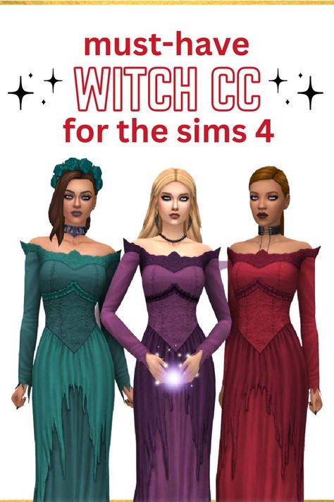 Witches are something you need in your game to truly have a good time, this article has the absolute best sims 4 witch cc for you to have a fun time #TheSims #TheSims4CC #CustomContent Sims 4 Once Upon A Time Cc, Sims 4 Witch Outfit Cc, Sims 4 Cc Witch Clothes Patreon, Sims 4 Witches Cc, Sims4 Cc Witch Clothes, The Sims 4 Witch Mods, Sims 4 Warlock Cc, Witch Clothes Sims 4 Cc, Ts4 Cc Witch Clothes