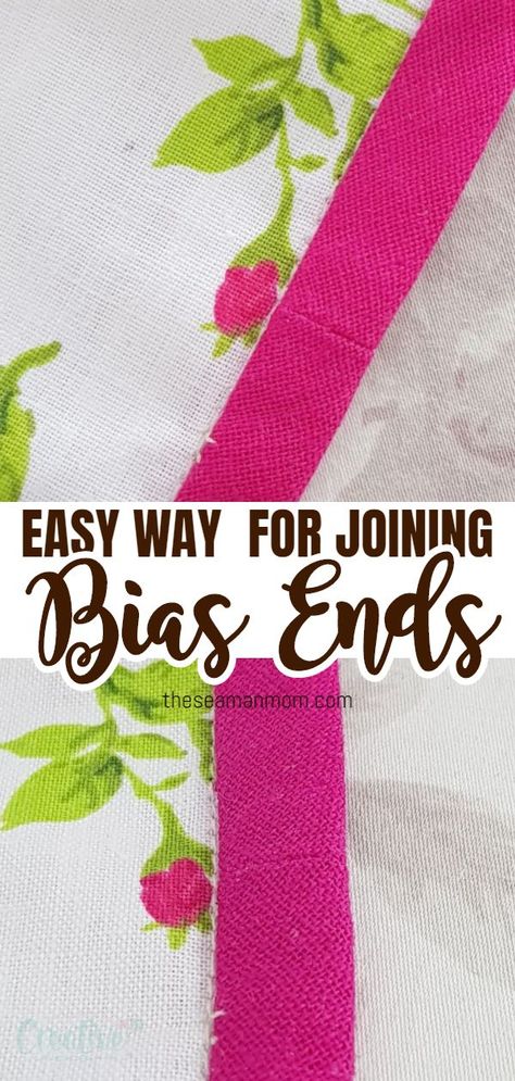 How To Join Binding Ends, Joining Bias Tape Ends, How To Join Bias Tape Ends, Connecting Binding Ends The Easy Way, How To Join Binding Ends Quilts, Join Binding Ends, Bias Tape Tutorial, Free Bag Patterns, Heart Sewing