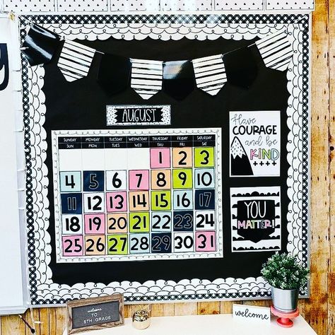 Confetti and Creativity on Instagram: “@freckledinfifth ‘s classroom always looks SO adorable!!!! 🖤I love the combination of black and white with pops of color using my bold…” Black Painted Dots Classroom, Bold And Bright Classroom Theme, White With Pops Of Color, Black And White Classroom, Reading Coach, 2024 Classroom, White Classroom, Bright Classroom, My Bo