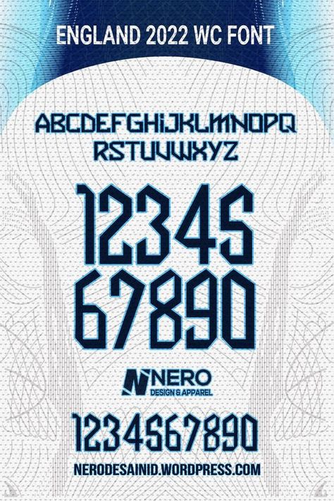 Sports Numbers Font, Font Jersey, 2022 Font, England Fa, Football Fonts, England World Cup, Retro Games Wallpaper, Jersey Font, Number Font