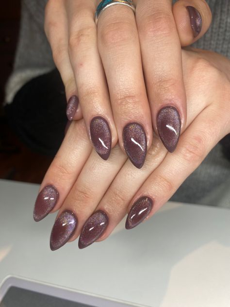 Brown Glass Nails, Sparkly Brown Nails, Brown Sparkly Nails, Sparkly Nail Designs, Nails Sparkly, Nails Brown, Glass Nail, Glass Nails, Sparkly Nails