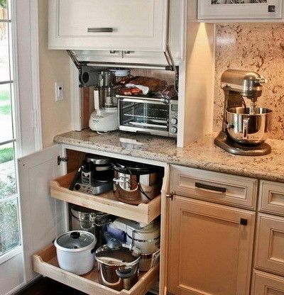 Appliance Storage Ideas For Smaller Kitchens_32 Kitchen Appliance Storage Ideas, Appliance Storage Ideas, Appliance Storage, Small Kitchen Appliance Storage, Kitchen Appliance Storage, Outdoor Kitchen Appliances, Small Kitchen Storage, Appliances Storage, Small Kitchens