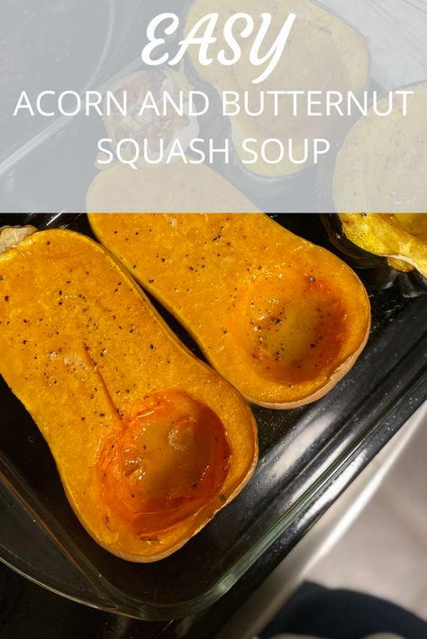 Easy Acorn and Butternut Squash Soup - The Redeemed Farmhouse Swuash Soup, Soup Bone Broth, Squash Soup Recipe Easy, Roasted Squash Soup, Soup Cozy, Acorn Squash Soup, Butternut Squash Cinnamon, Soup Healthy, Butternut Squash Recipes Soup