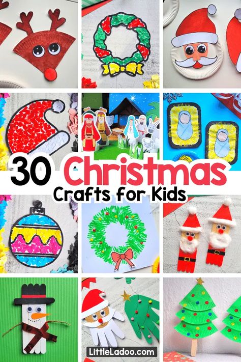 30 Christmas Crafts for Kids Fork Painting, Handprint Christmas Cards, Handprint Cards, Easy Christmas Crafts For Kids, Christmas Tree Ornament Crafts, Handprint Christmas Tree, Christmas App Icons Instagram, Christmas Jello, Kids Christmas Crafts Easy