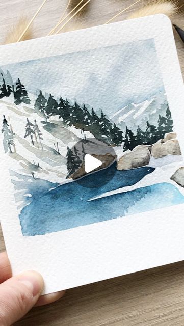 Marie-Aude on Instagram: "🇫🇷 Voici la vidéo de la dernière aquarelle, des plans qui se succèdent… jusqu’au 1er plan, le lac et les rochers ! 📄 @archespapers grain torchon 100 % coton 🖌️ @raphael_brushes soft aqua n°0 et @silverbrushltd black velvet . . . #aquarellemoderne #aquarelleillustration #watercolorlandscape #watercolor_daily #inspiredbynature #aquarellepaysage #paysagemagnifique #paysageminimaliste #snowlandscape #snowland #winterwatercolor #watercolormountains #watercolortutorial" Black Velvet, On Instagram, Instagram