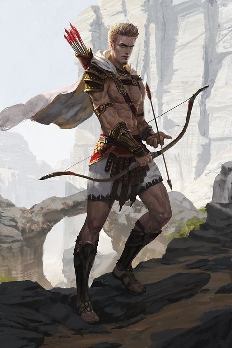 Archer Characters, Fantasy Heroes, Bow And Arrow, Fantasy Images, Dungeons And Dragons Characters, Fantasy Male, Fantasy Concept Art, Fantasy Warrior, Character Design Male