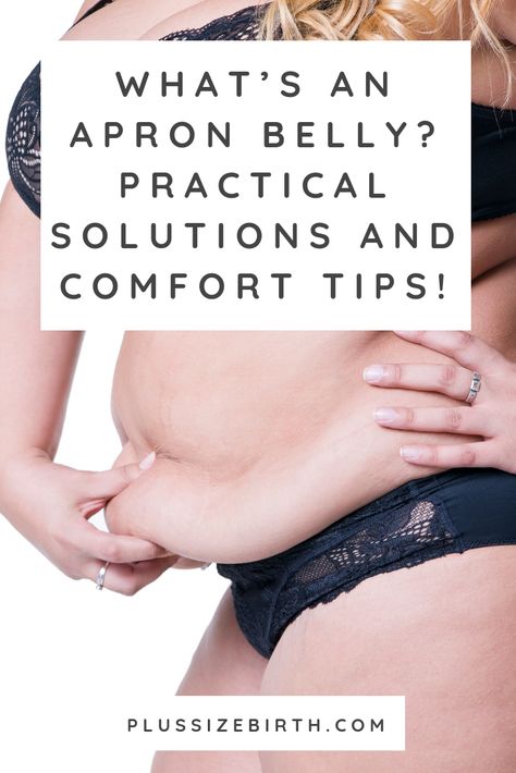 A pannus stomach is commonly referred to as an apron belly or mother’s apron. The apron is a flap of excess skin, tissue, and fat that hangs at the bottom of the abdomen. This resource isn’t about changing your body. It’s about how to live with an apron belly and feel more comfortable on a daily basis! #plussizepregnancy #belly Belly Apron, Apron Belly, Pooch Workout, Mom Belly, Loose Belly, Belly Pooch, Excess Skin, An Apron, Lower Belly