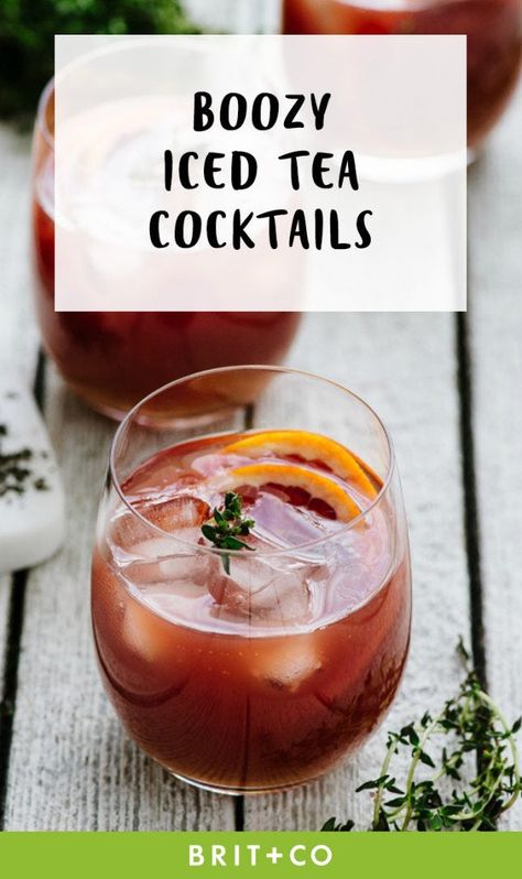 Alcoholic Iced Tea, Spiked Tea, Tea Cocktail Recipes, Iced Tea Cocktails, Iced Tea Drinks, Iced Green Tea, Peach Ice Tea, Tea Drinks, Orange Tea