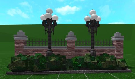 Bloxburg British House Ideas, Bloxburg Front Gate Ideas, Bloxburg Gateway Ideas, Bloxburg Road Ideas, Park Bloxburg, Bloxburg Castle Entrance, Bloxburg Pathway Ideas, Unique Bloxburg Build Ideas, Bloxburg Gate Entrance Ideas