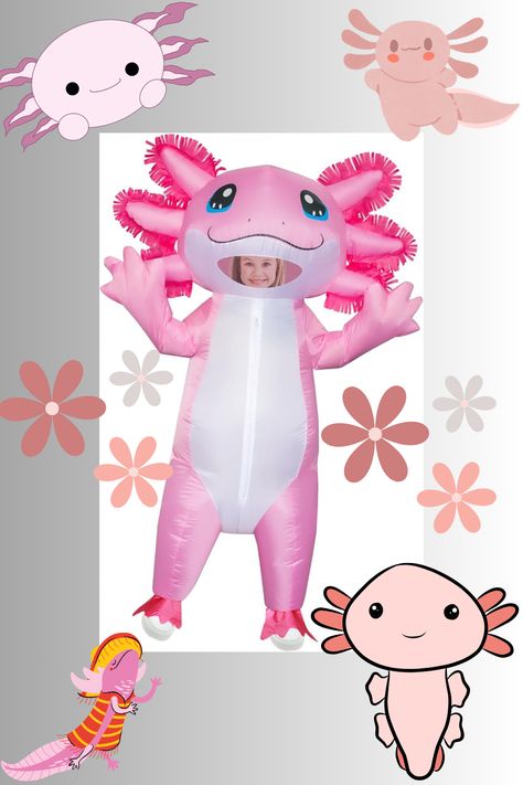 Halloween costume, halloween, halloween kids costume, Axolotl costume, Axolotl Halloween costume, Halloween kids Blow up costume, inflatable costume, kids inflataable costume, kids halloween inflatable costume, inflatable Axolotl costume, party costume, Pink Costume, Up Costumes, Halloween Recipes, Halloween Decor, Halloween Costumes For Kids, Girl Costumes, Kids Costumes, Halloween Kids, Halloween Costumes